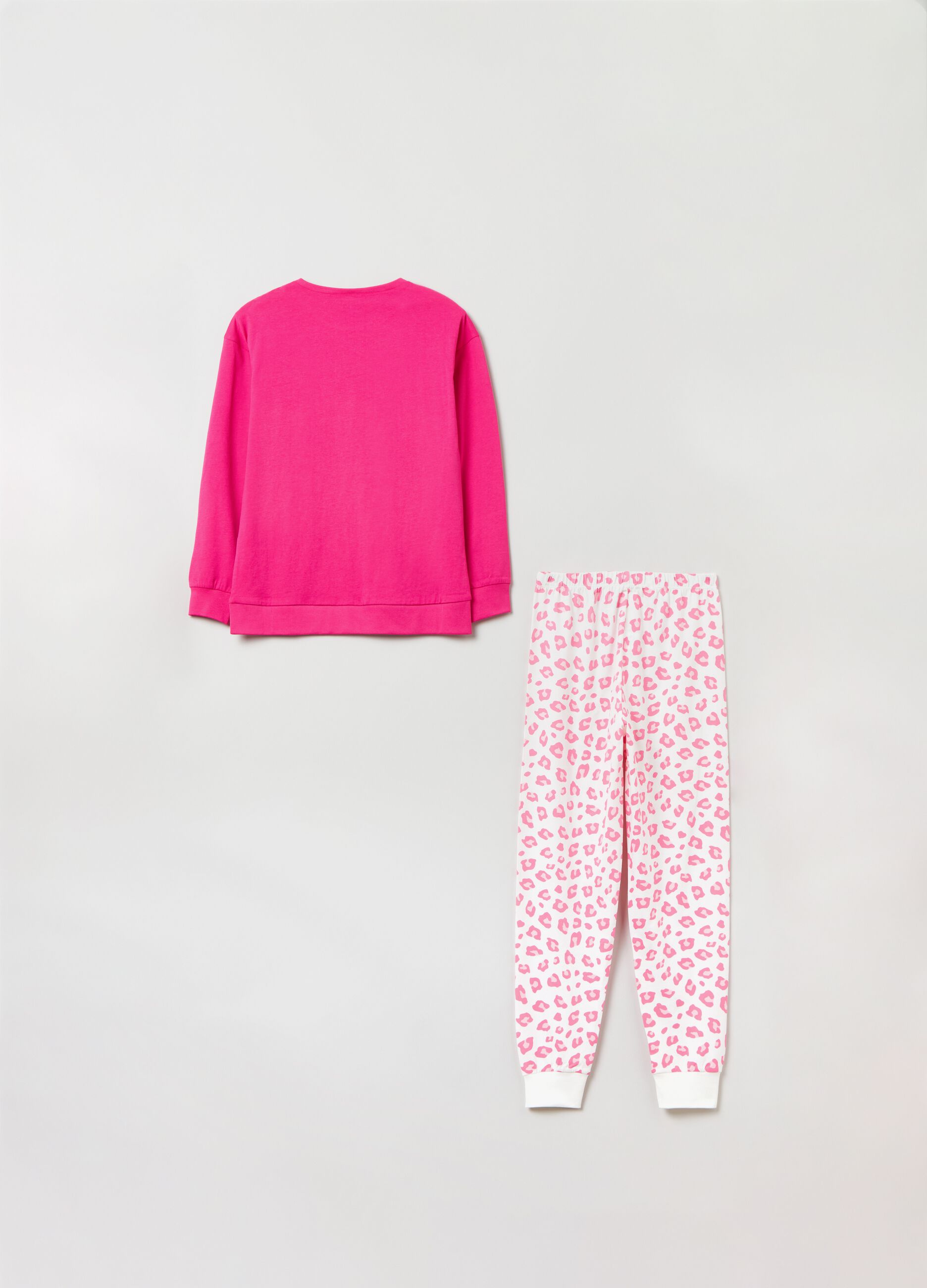 Pigiama in cotone con stampa animalier_1