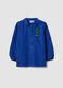 Blue school apron with Minecraft embroidery for boys_0