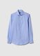 Slim Fit Blue Cotton Blend Shirt_4