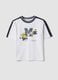 White oversized stretch cotton T-shirt with Minions print for boys_0