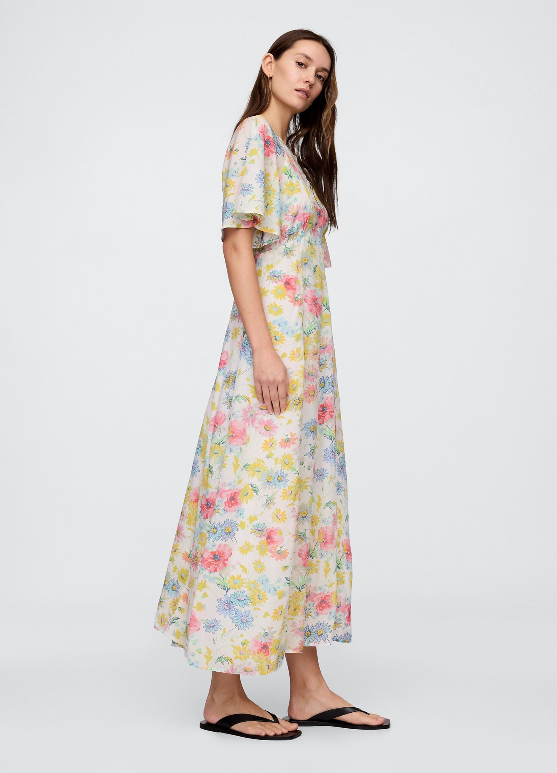 Gap multicoloured floral long dress in viscose and cotton blend