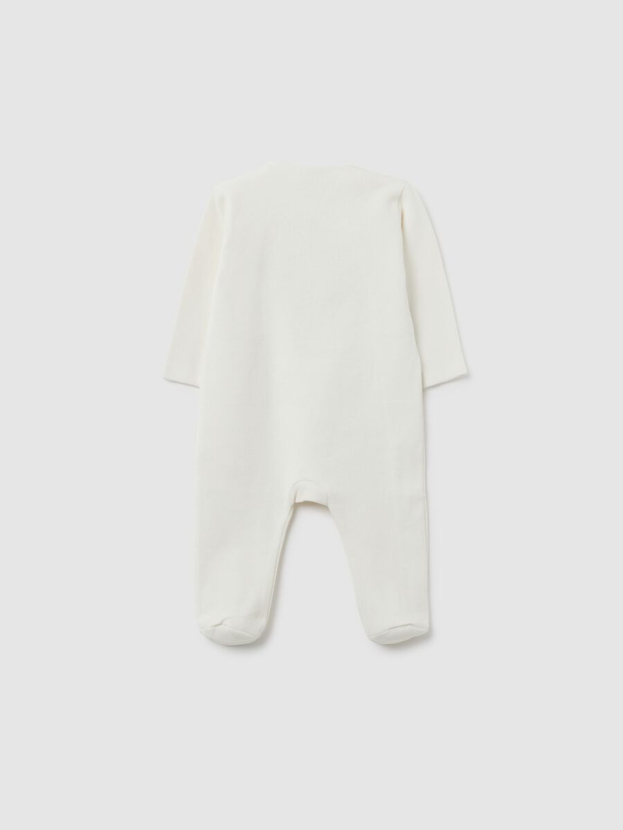 White pure cotton baby romper with lions_1