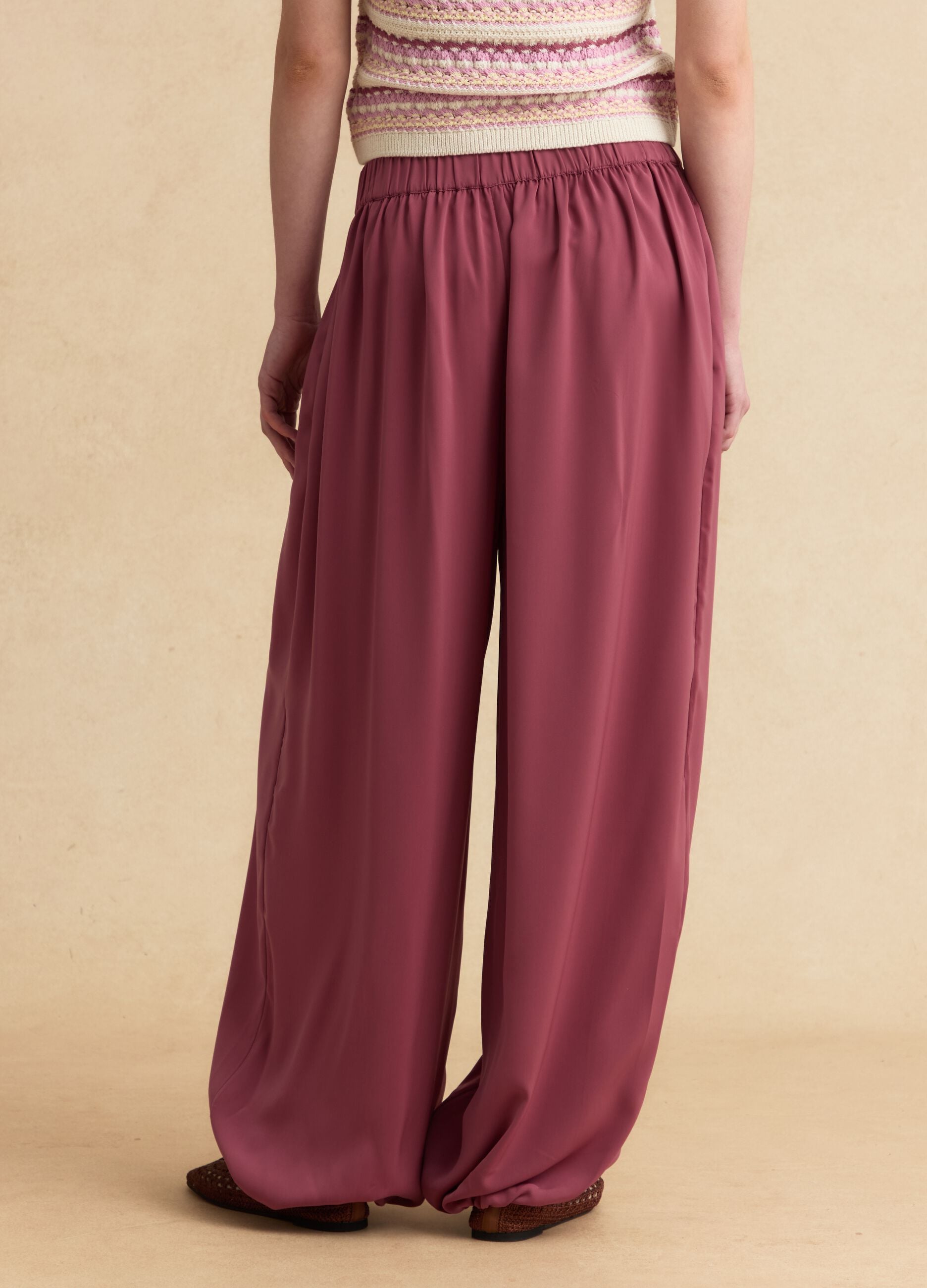 Pink relaxed-fit joggers with elasticated waist