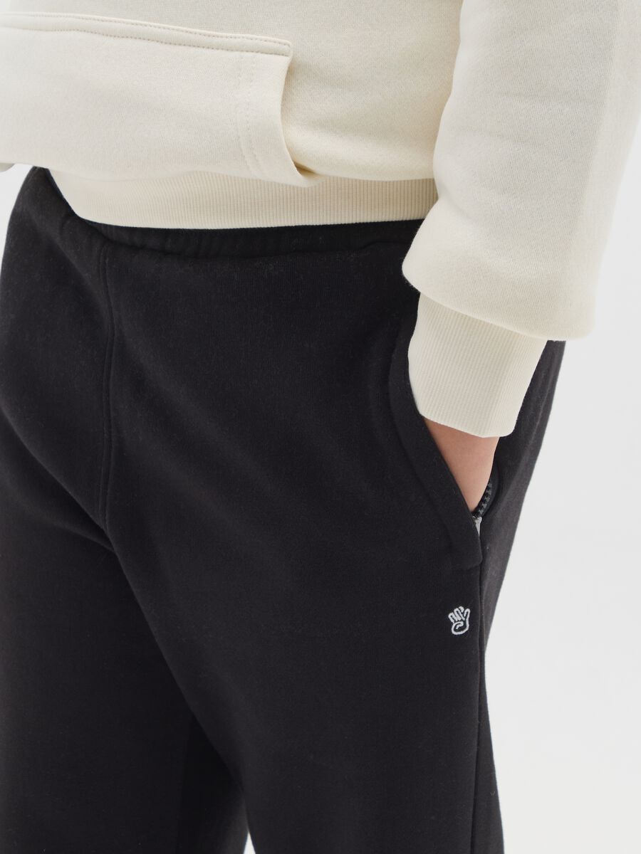 Boy's pure cotton black oversized jogger trousers_2