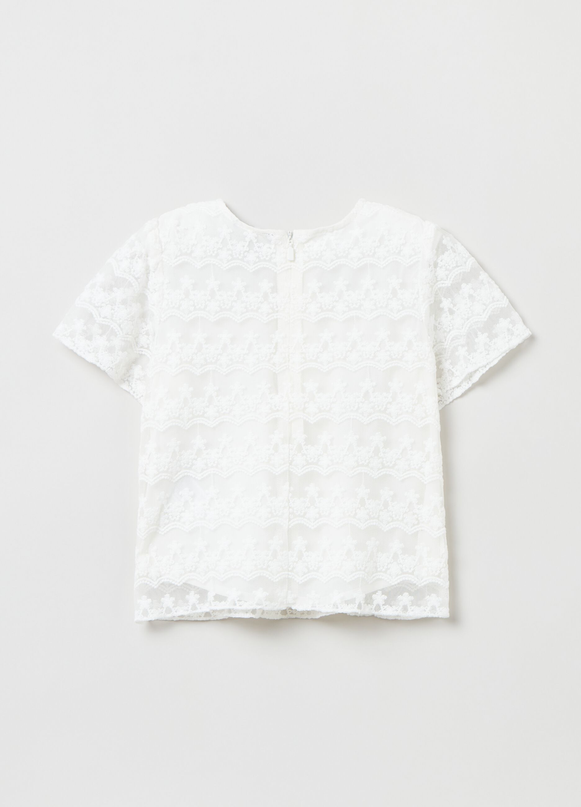 Blusa ricamata a maniche corte_1