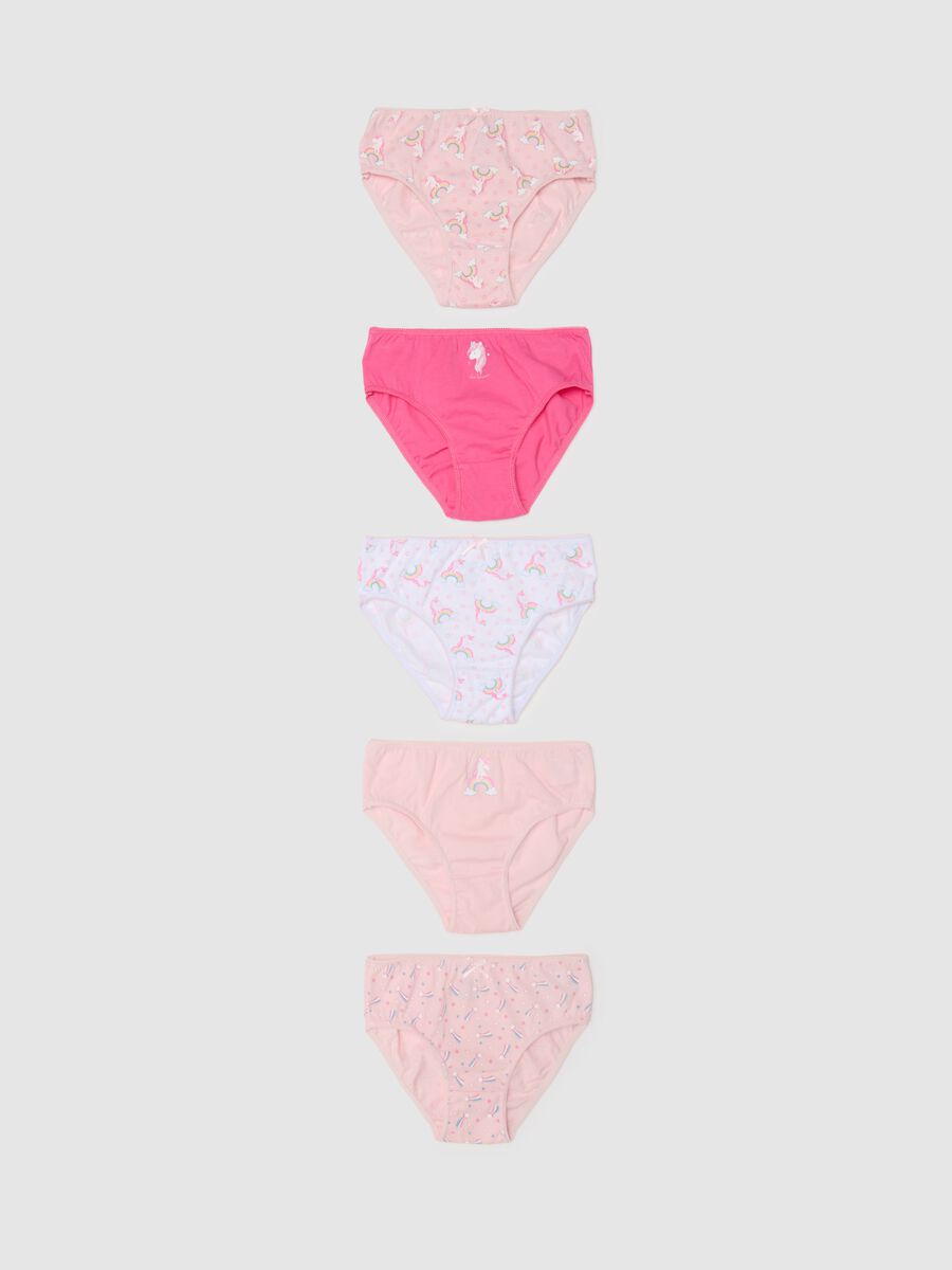 Five-pack cotton briefs with unicorns print_0