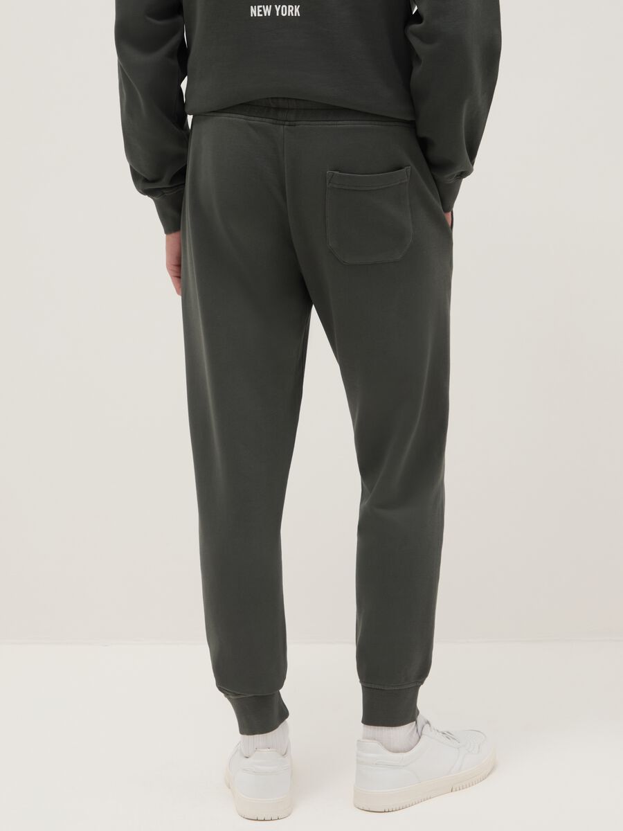 Grey cotton blend jogger trousers with regular fit and Everlast logo_2