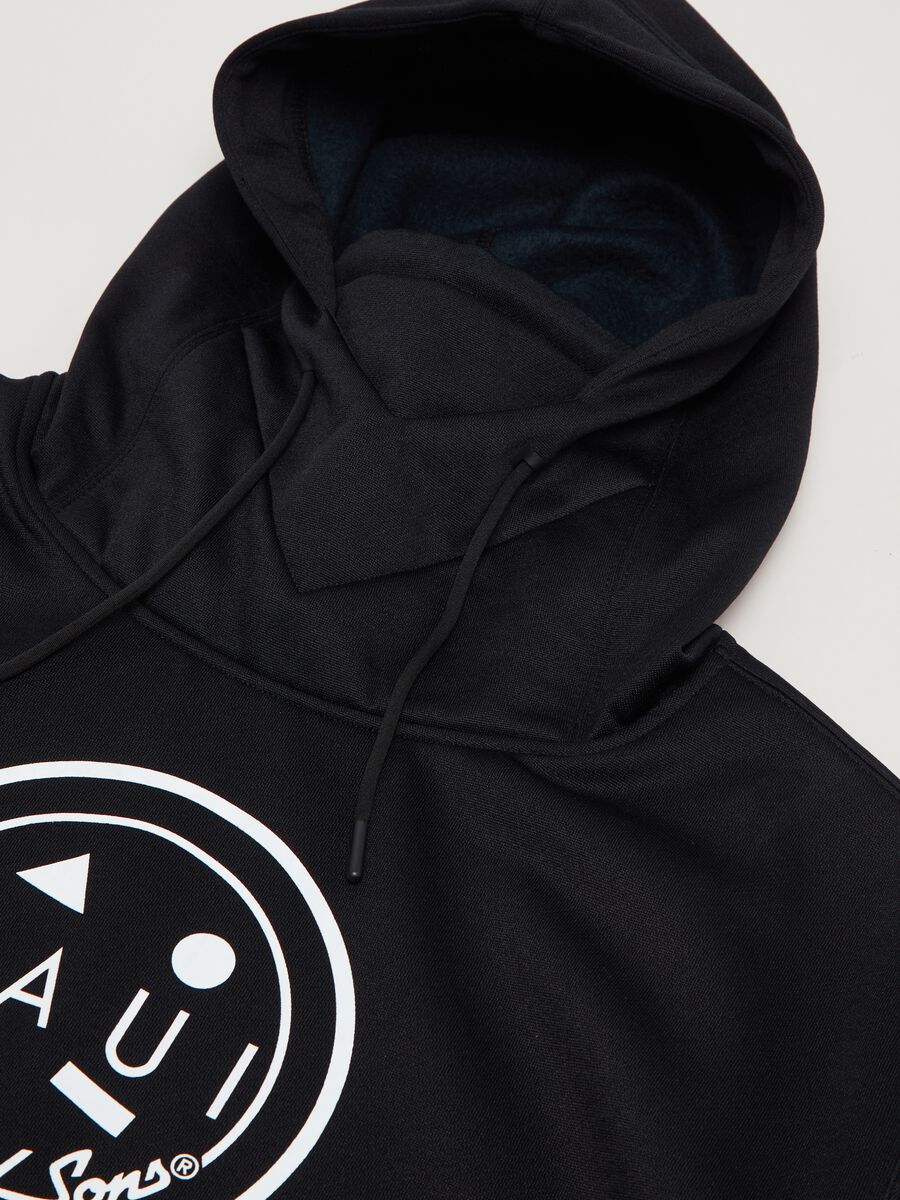 Felpa da snowboard con cappuccio e marsupio stampa logo_5