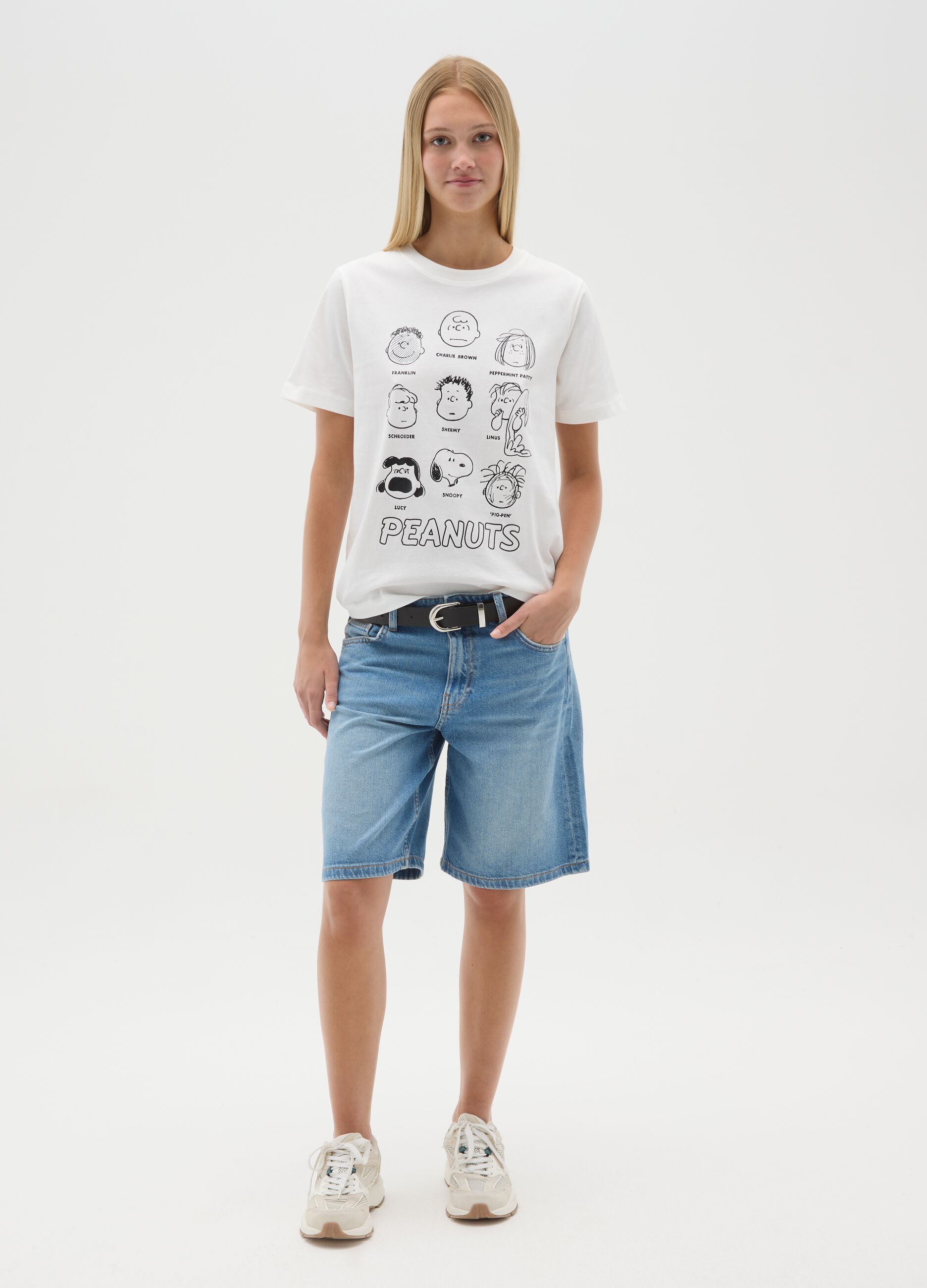 Women's white pure cotton T-shirt regular fit