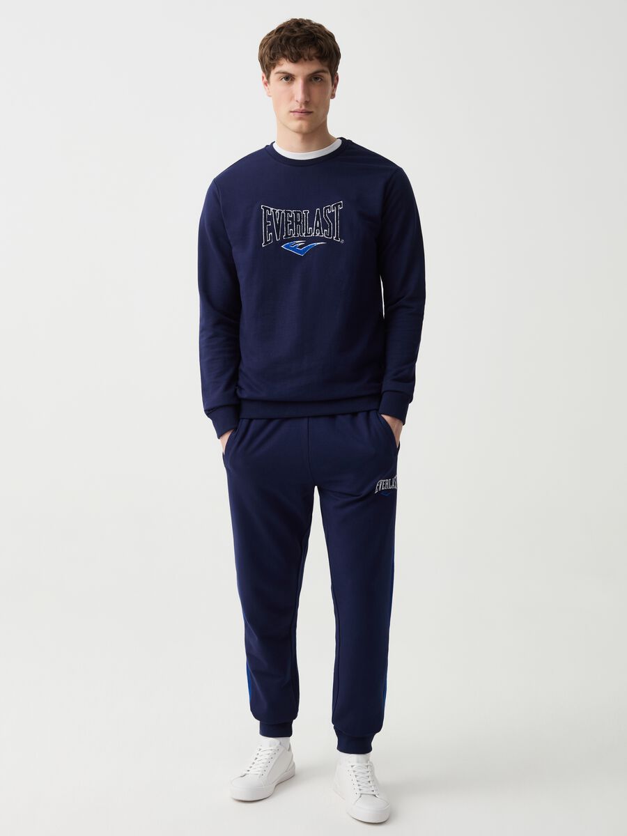 Joggers with contrasting bands and embroidered logo_0