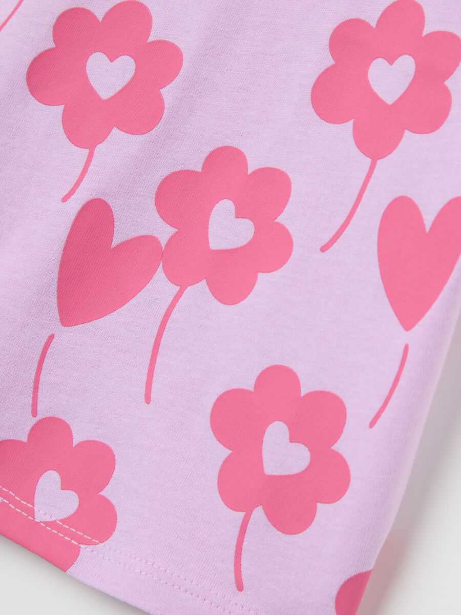 Purple cotton T-shirt with print_3
