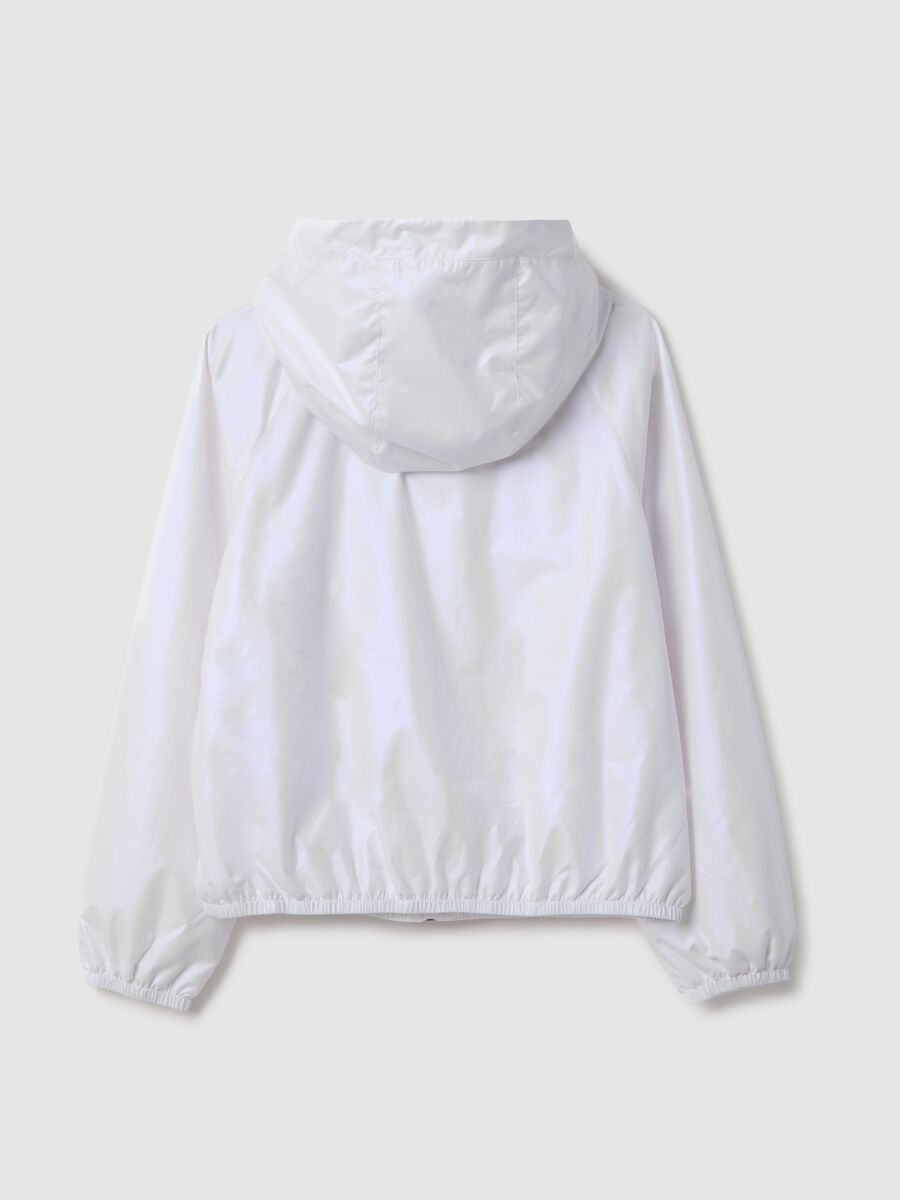 Giacca impermeabile bianca con cappuccio da ragazza regular fit_4