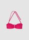 Pink bandeau bikini top in stretch fabric_4