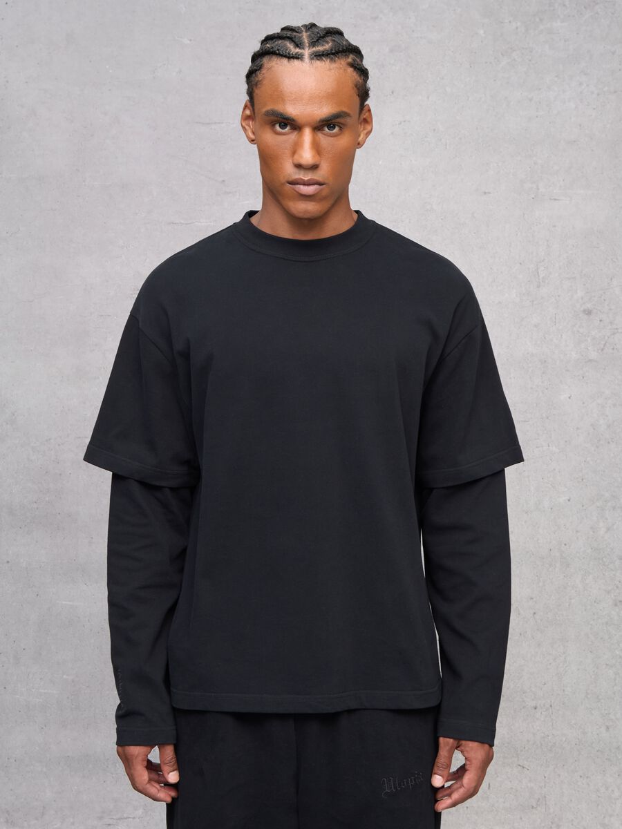 Double Layer Long Sleeve Black_1
