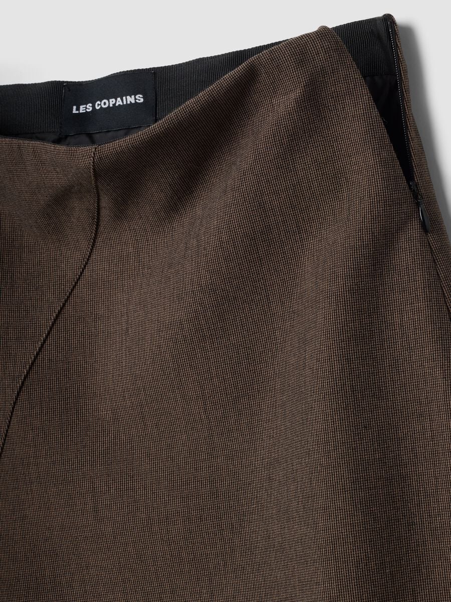 Brown stretch viscose skirt with lining_5