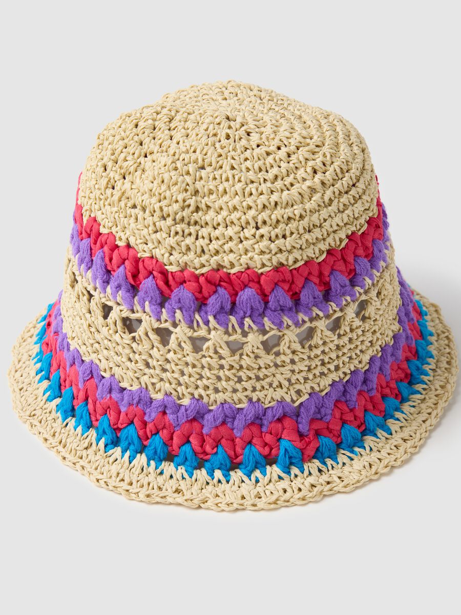 Multicolour Crochet Blend Girl's Hat_1
