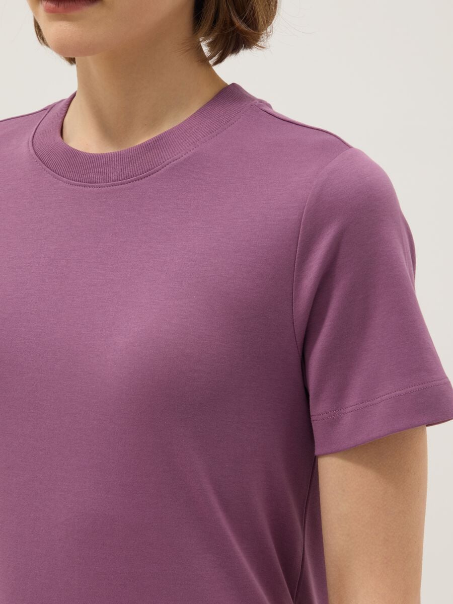 T-shirt The Iconic Tee viola in puro cotone relaxed fit_3