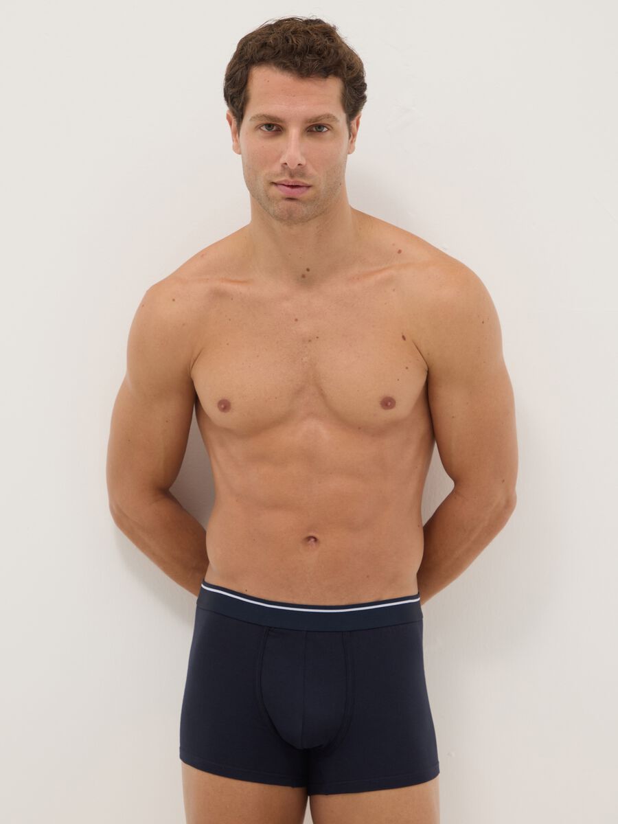 Tripack multicolour boxer shorts in stretch cotton, regular fit_0