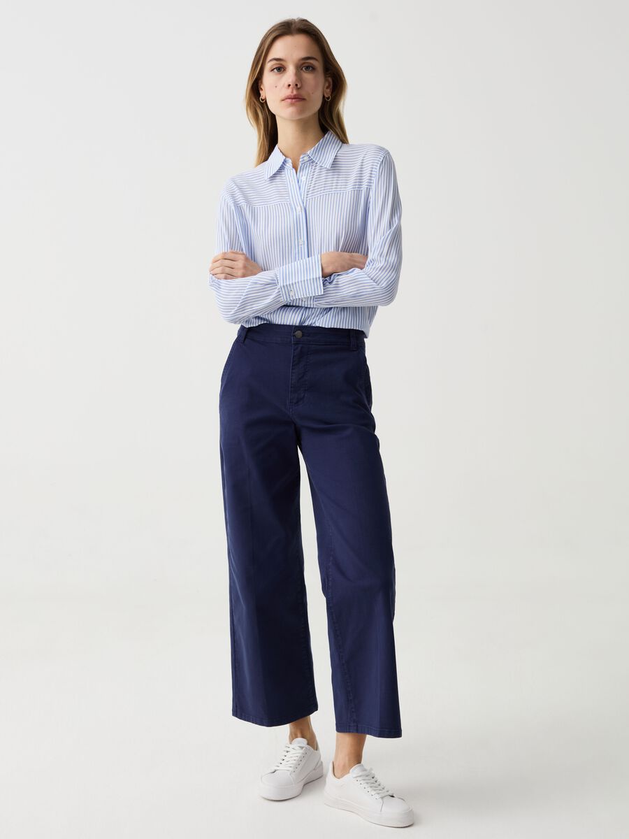 Wide-leg cropped trousers_0