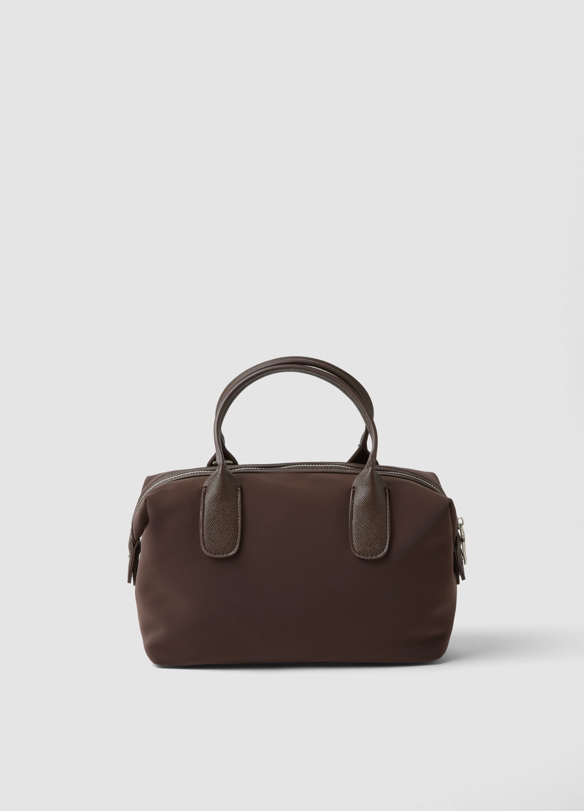 Brown handbag with adjustable shoulder strap