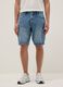 Regular-fit pure cotton blue denim Bermuda shorts_1
