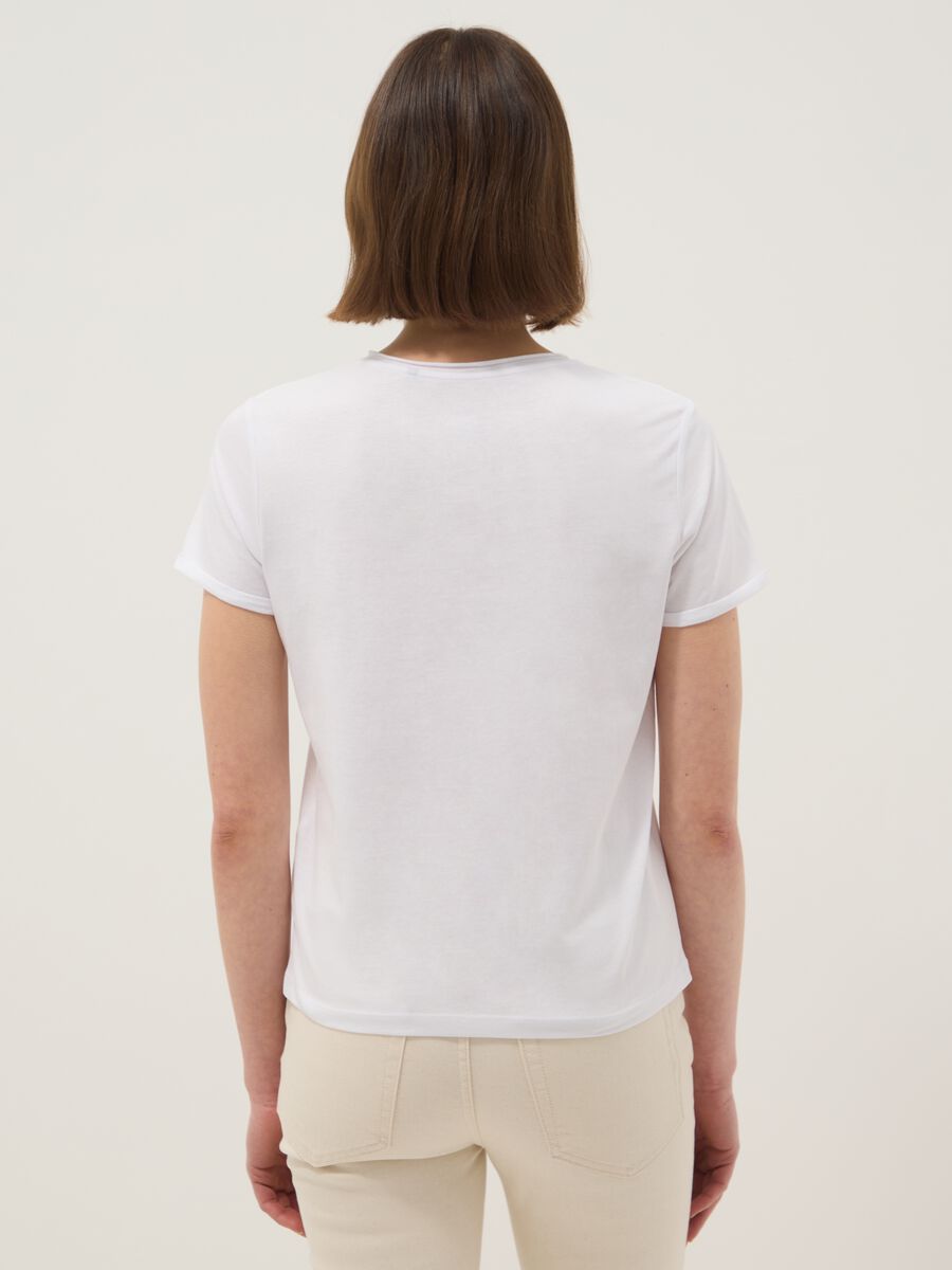 White short sleeve pure cotton regular fit T-shirt_2