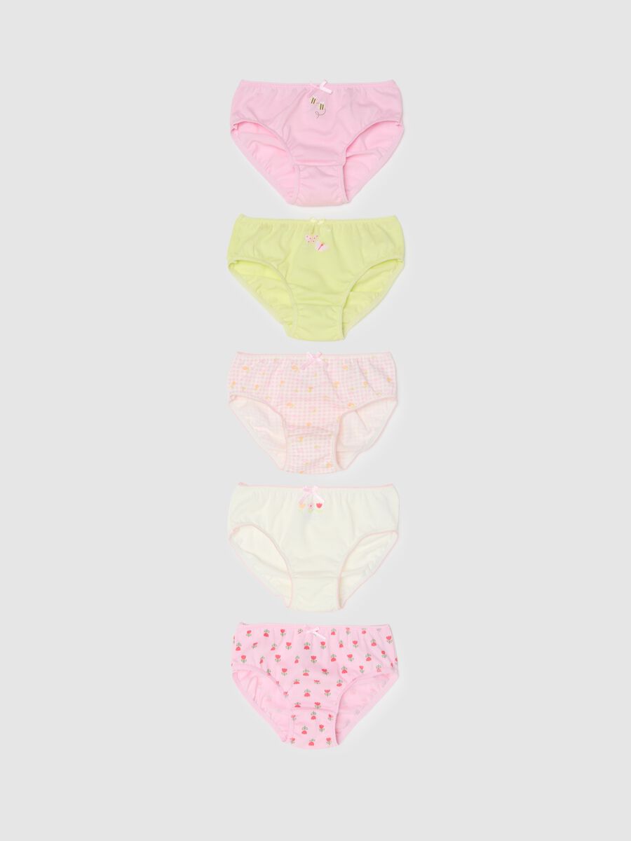 Newborn girls' regular fit multicolour pure cotton multipack panties_0