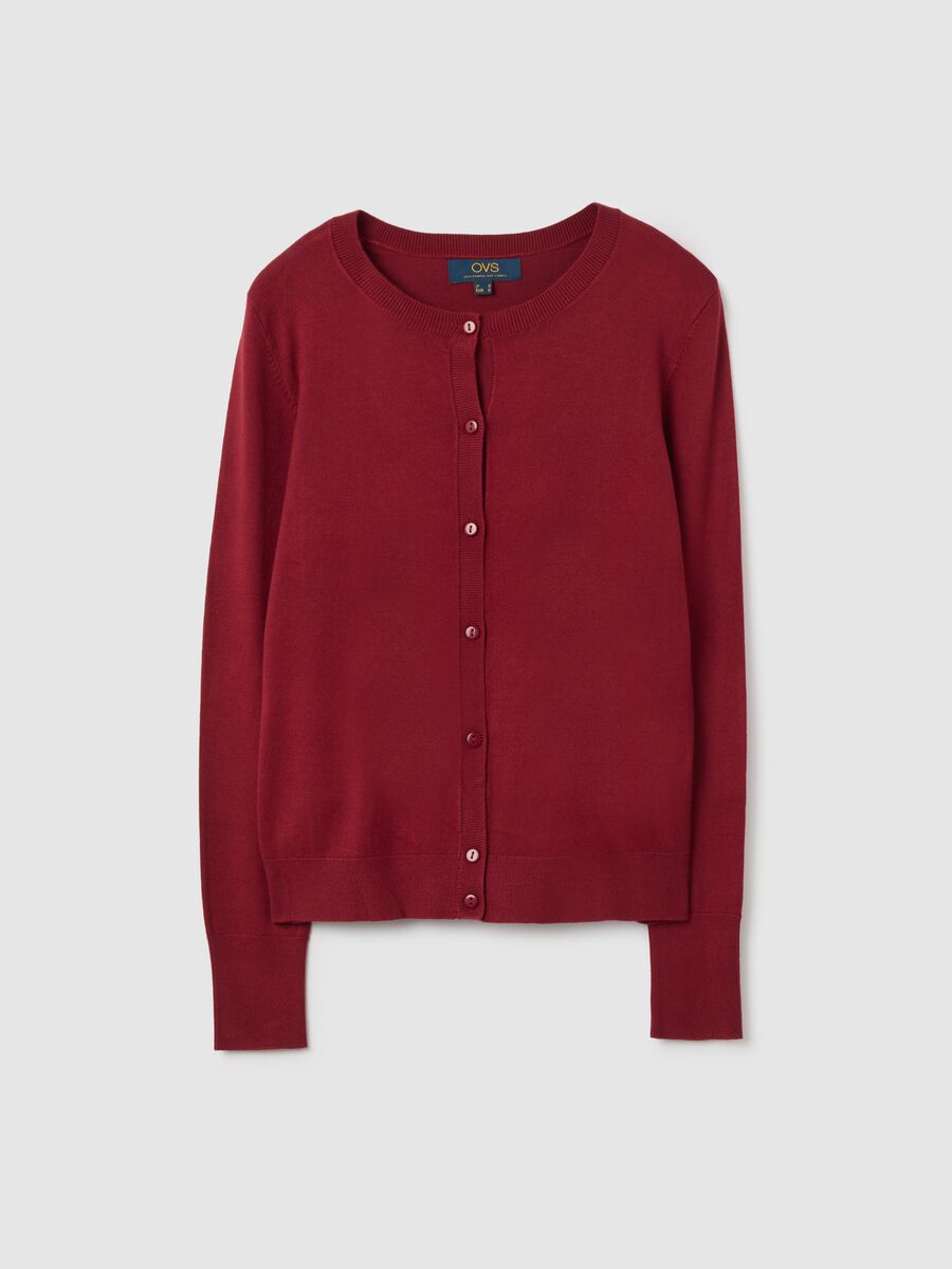 Red viscose blend cardigan regular fit_4