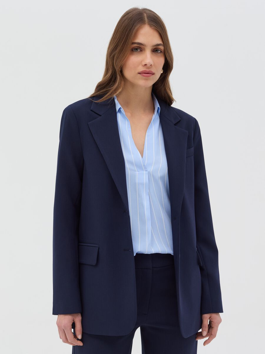 Stretch single-breasted blazer_0