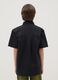 Black Short Sleeve Shirt in Pure Cotton_2