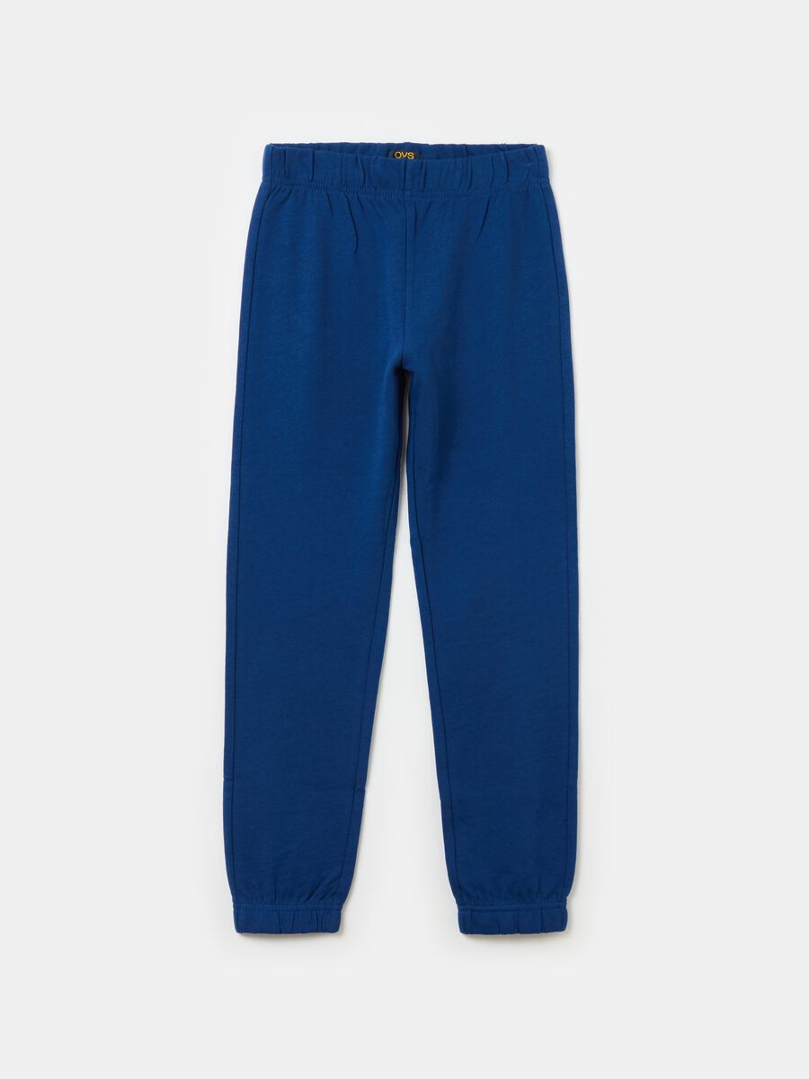 Fleece joggers with elasticated edging_0