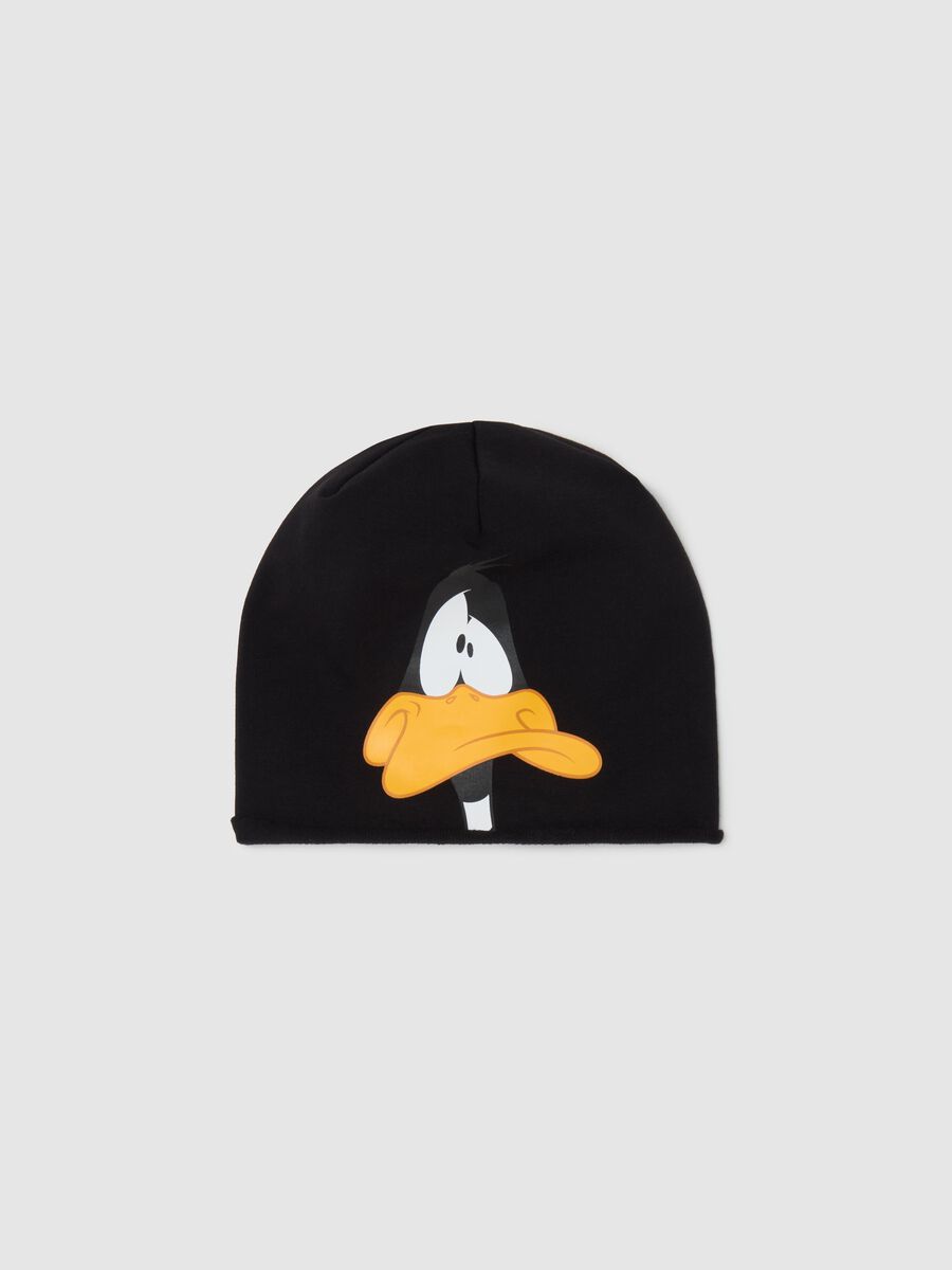 French terry hat with Daffy Duck print_0