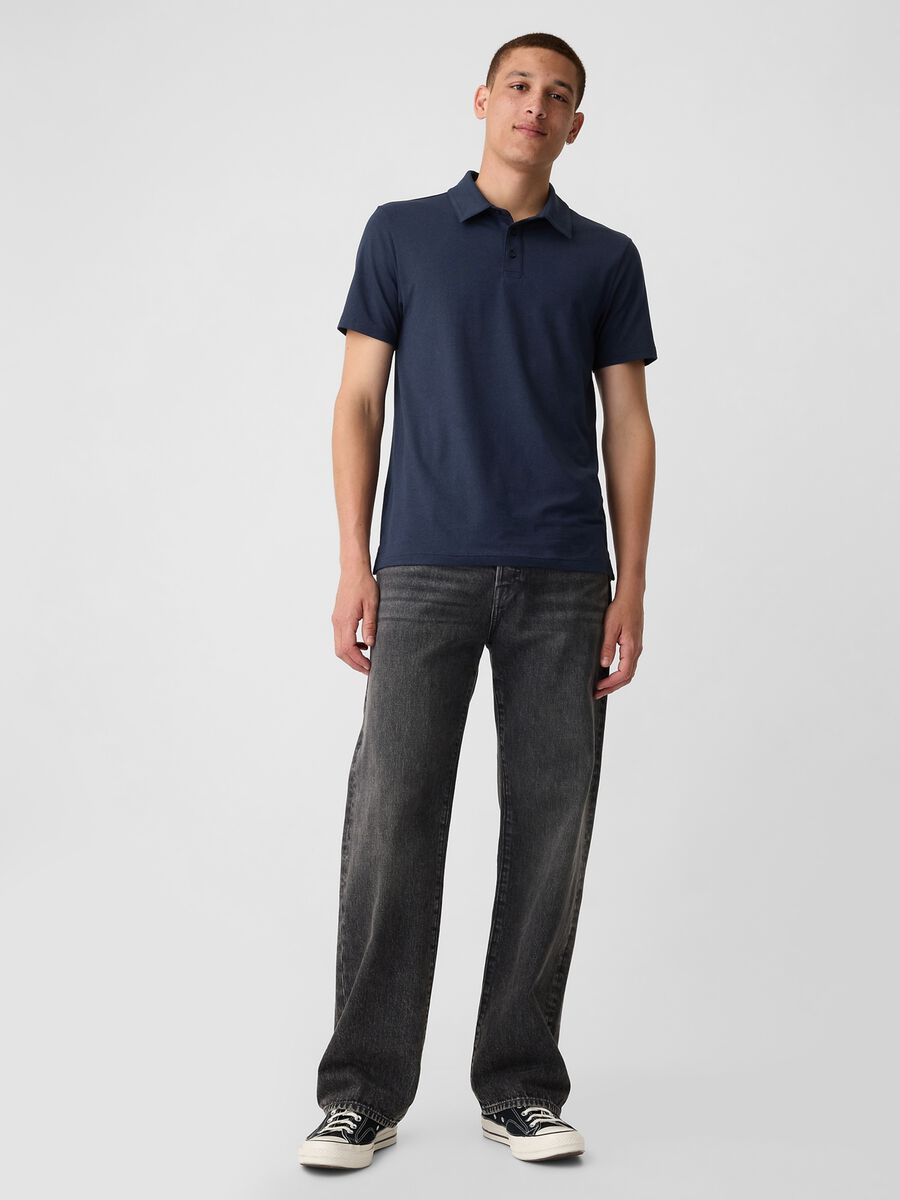 Technical fabric polo shirt_0