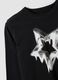 Black organic cotton T-shirt with ribbed neckline for girls_1