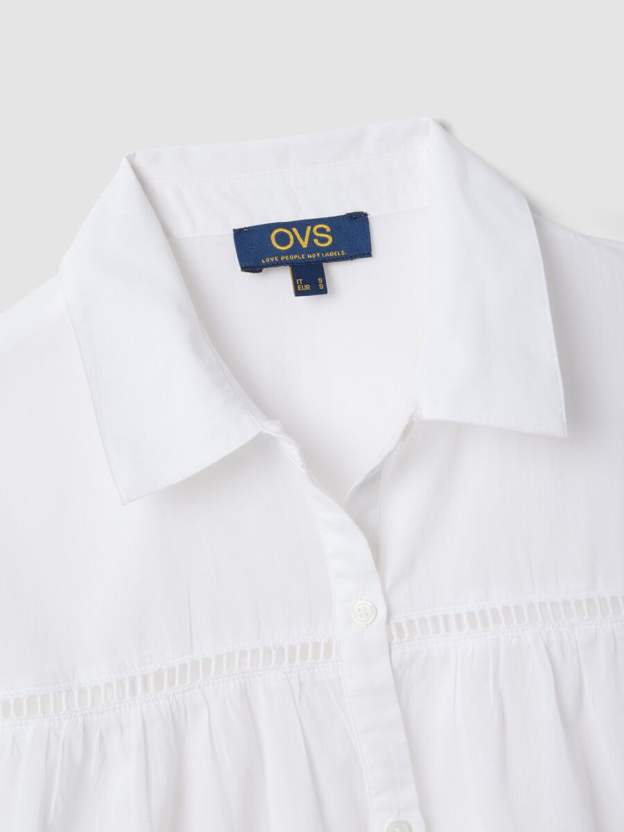 White pure organic cotton kaftan with ruffles and broderie inserts_5