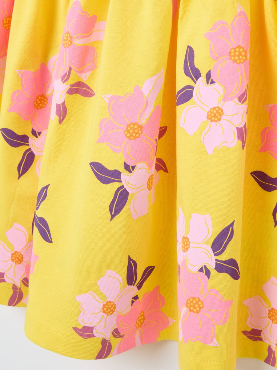 Yellow pure cotton girl's dress, regular fit_3