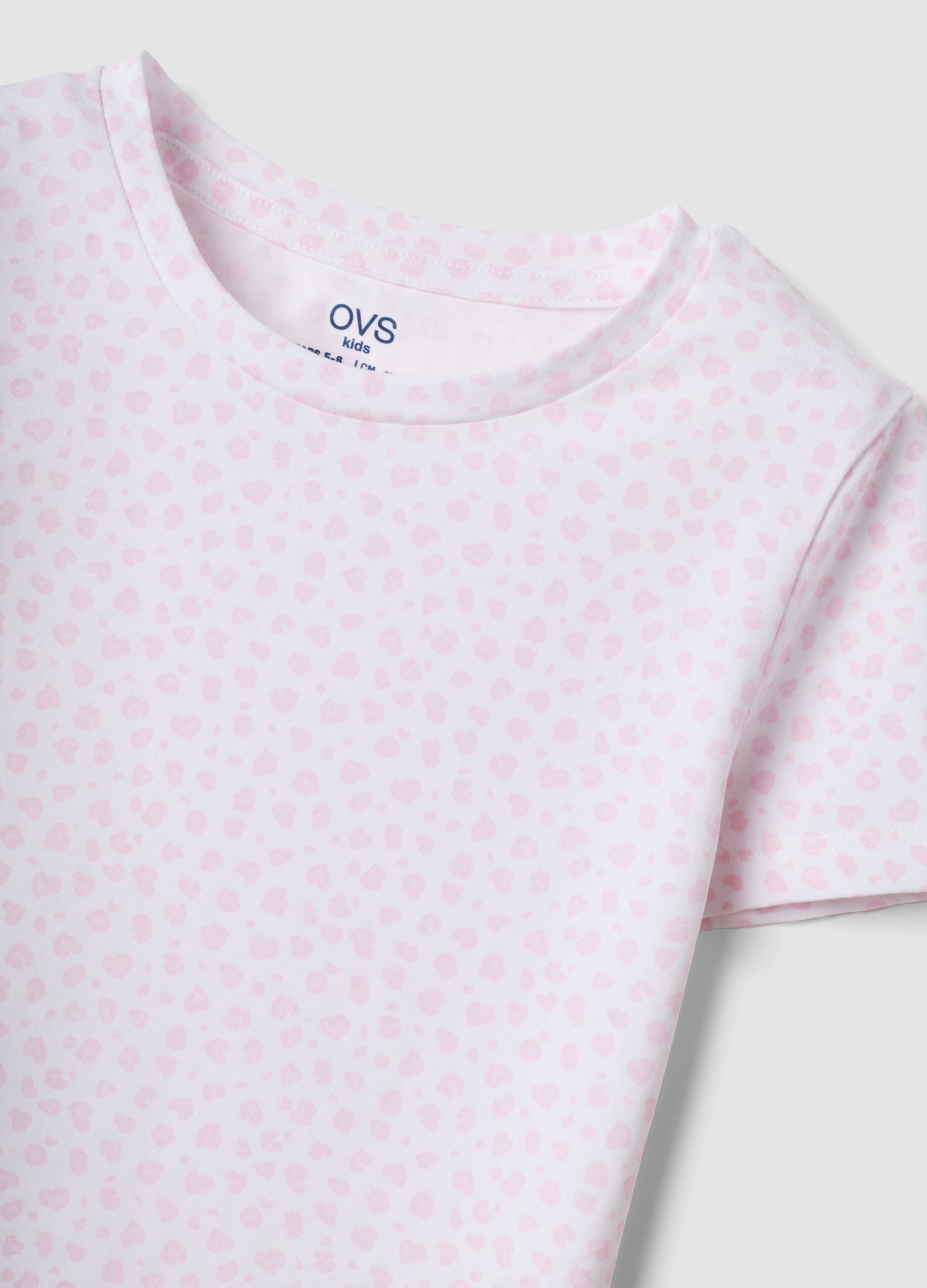 2-pack pink stretch organic cotton crew-neck T-shirts with print