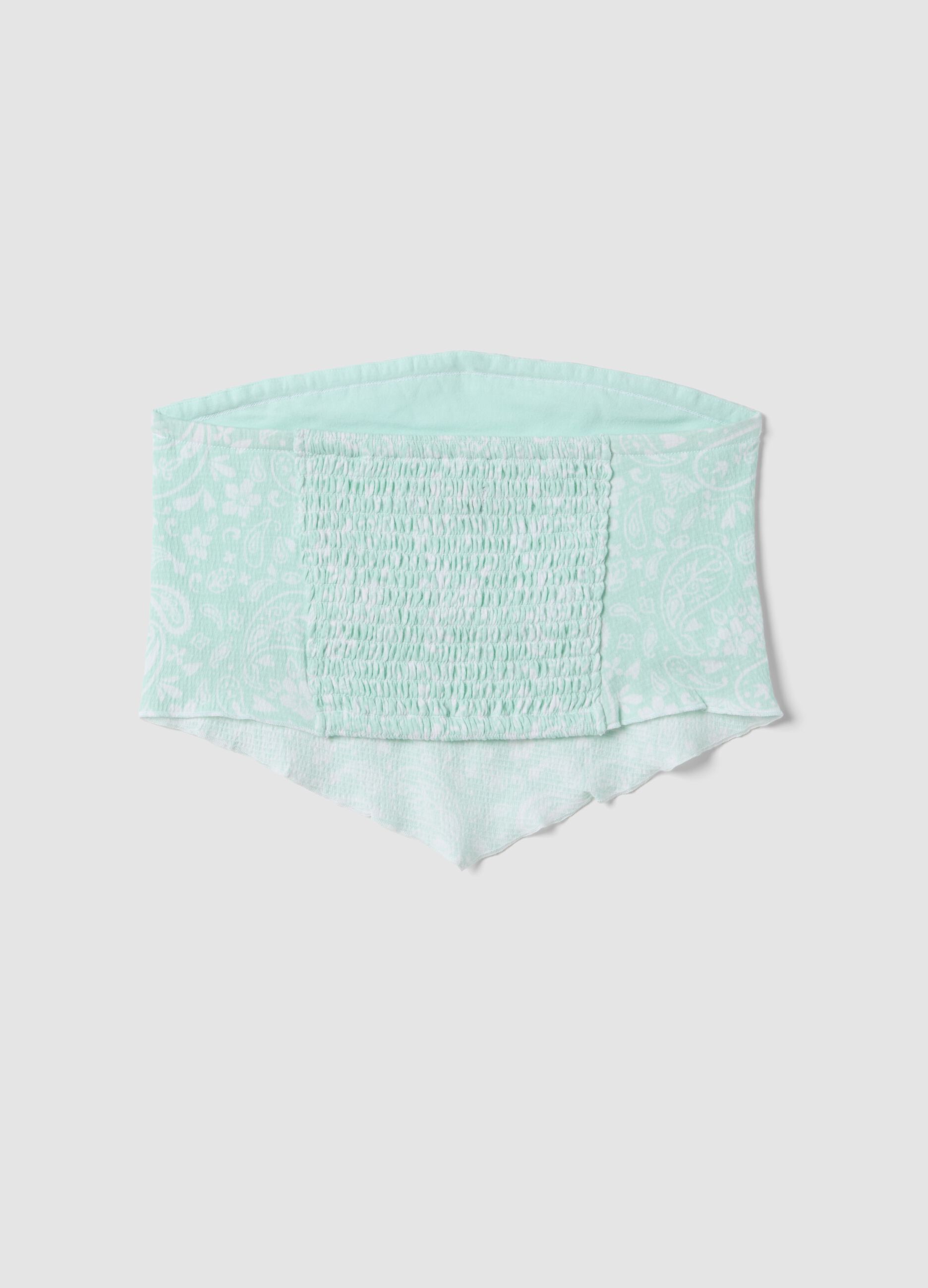 Top multicolor in cotone elasticizzato da ragazza con stampa paisley