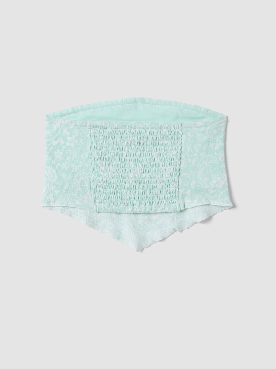 Light blue stretch cotton top with paisley print_4