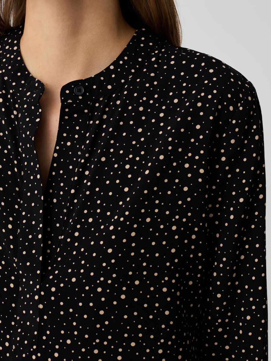 Viscose shirt with band collar_1