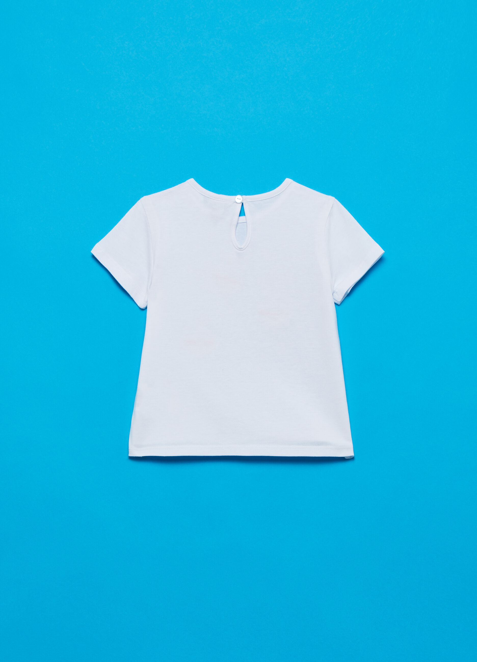 T-shirt in cotone stretch con ballerine