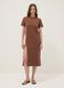 Abito midi marrone in cotone elasticizzato_0