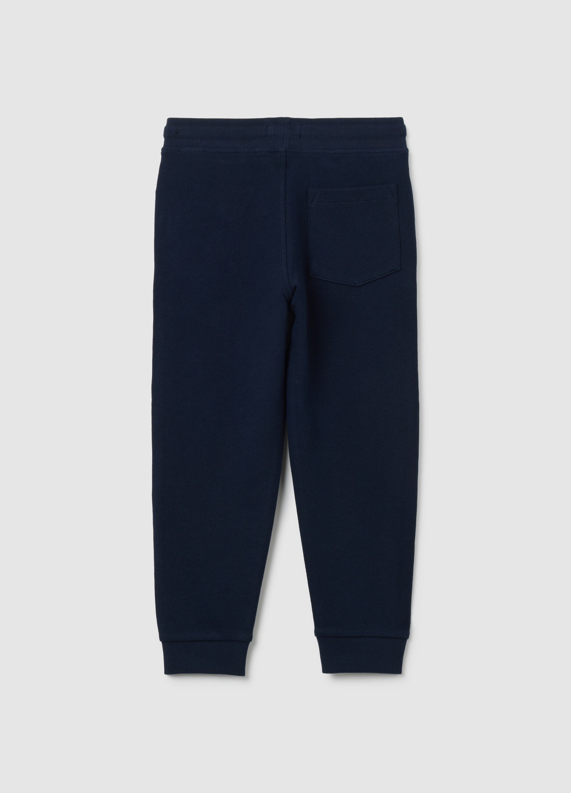 Children's jogger trousers in pure blue cotton with regular fit