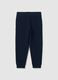 Pantaloni jogger da bambino in puro cotone blu regular fit_1