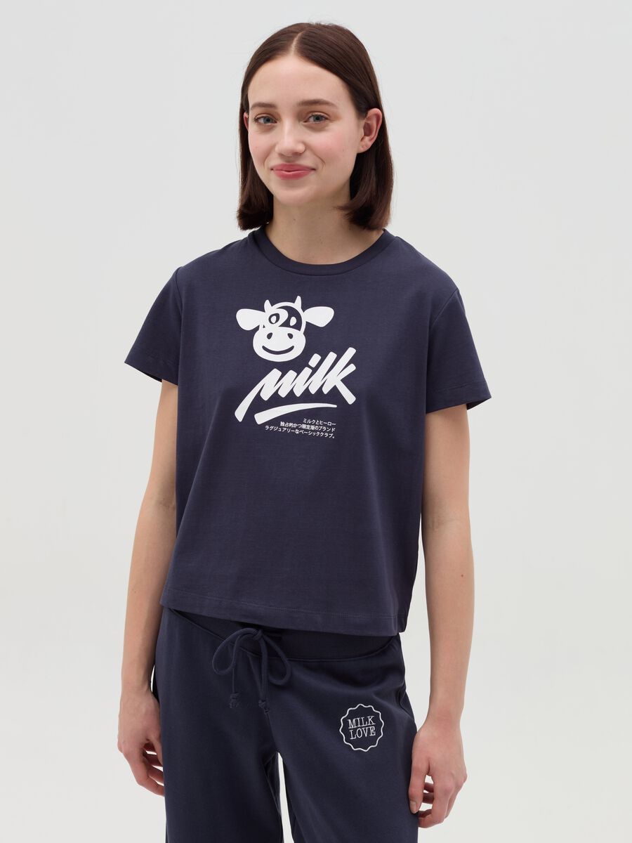 Cotton T-shirt with print_0
