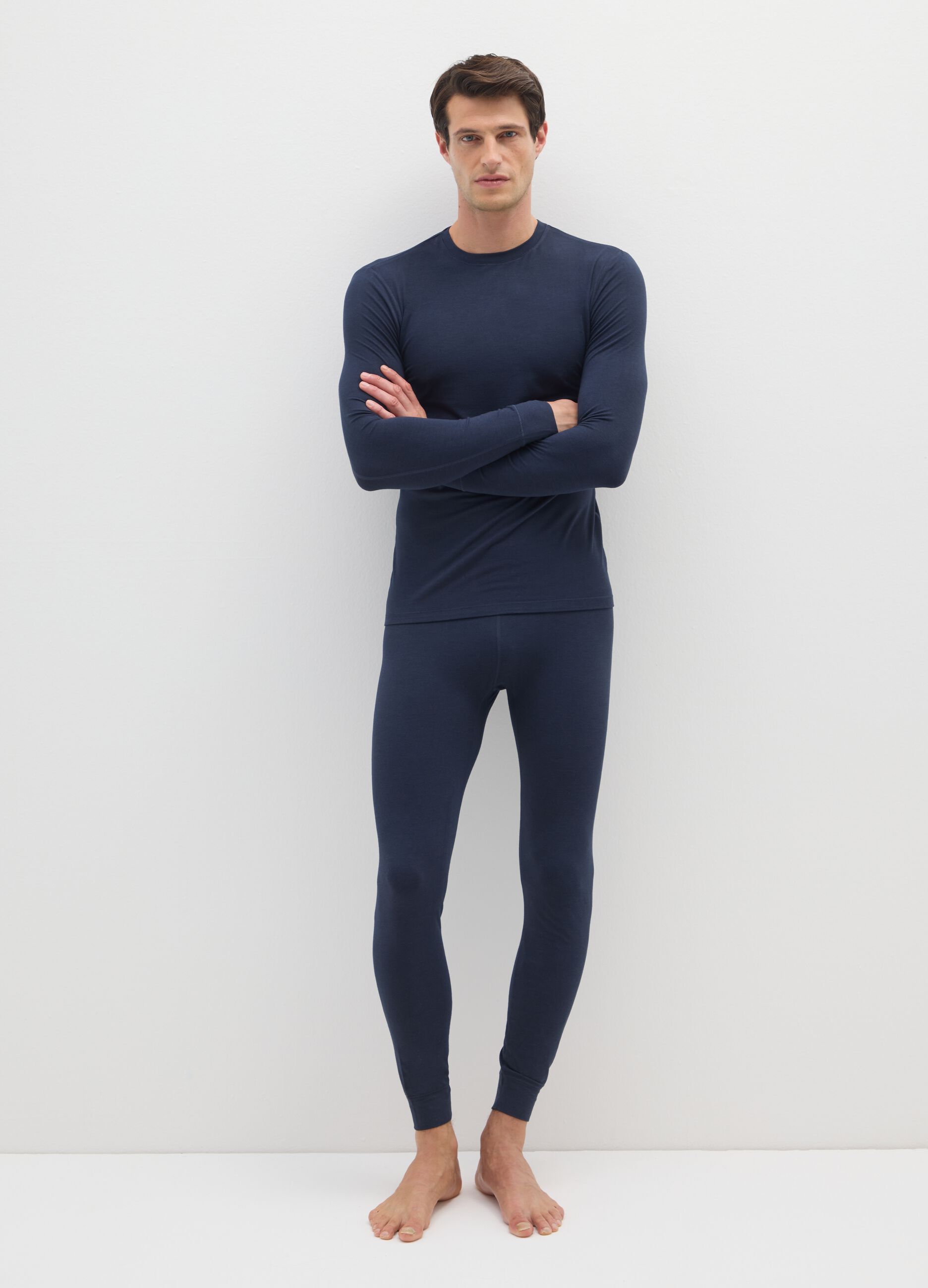 Blue regular fit leggings