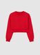 Girls' red crew neck sweatshirt in pure cotton regular fit_3