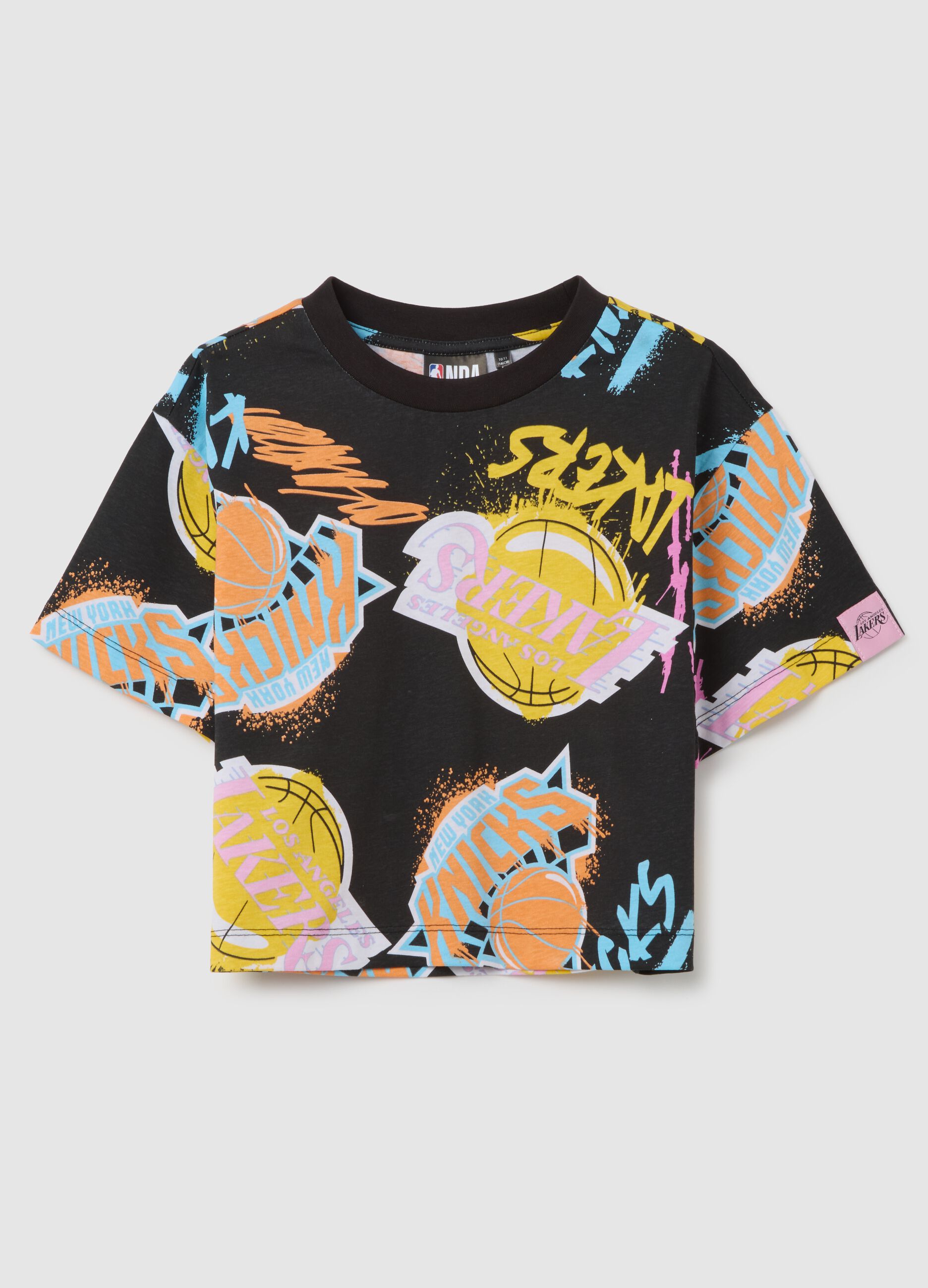Multicolour girls' pure cotton regular fit T-shirt with lively print