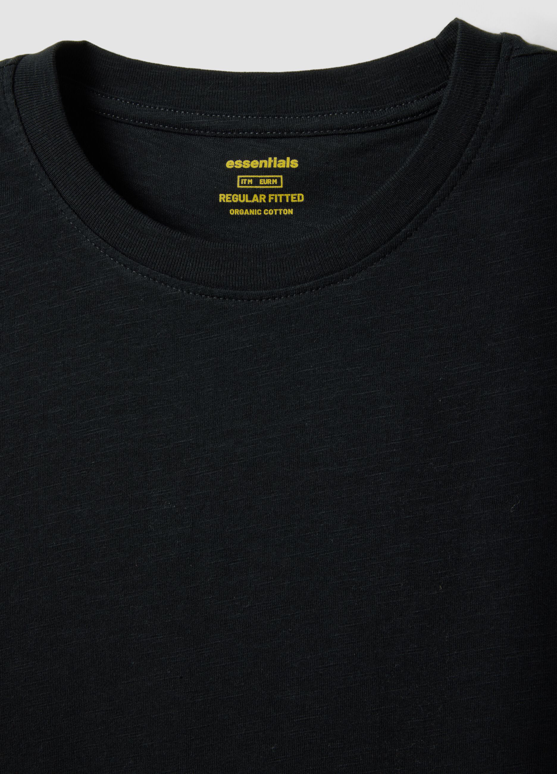 Black pure cotton short sleeve T-shirt regular fit