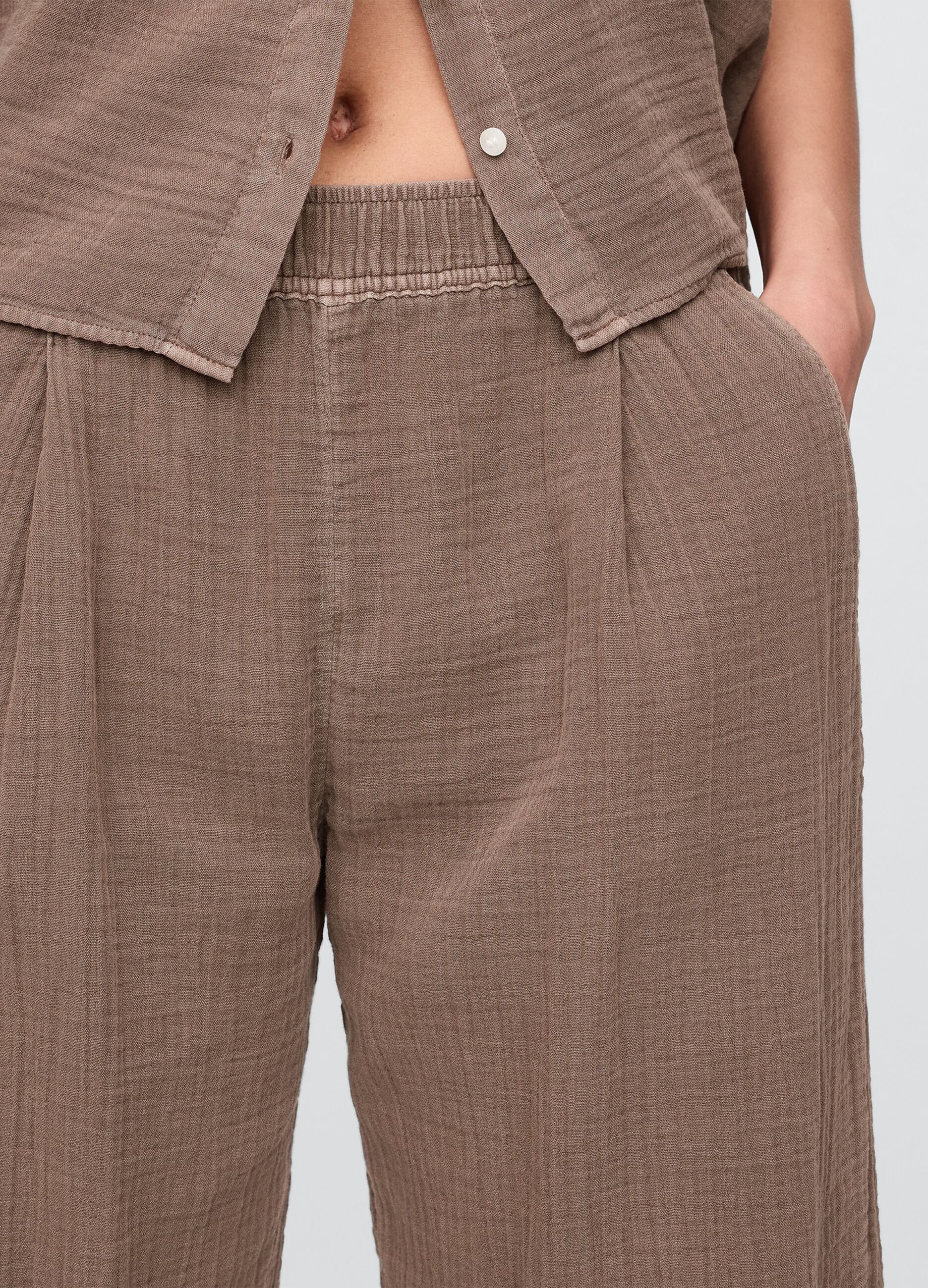 Pantalone in puro cotone marrone